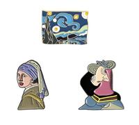 Hemobllo Broche de Vestido Broche de Moda Estilo Pintura al Óleo de Aleación, Clip-on Decorativo, 3 Piezas, para Vestidos y Ramillete, para Chicas y Señoras Estilo Varios estilos