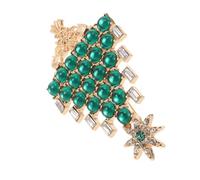 Hemobllo Broche Navideño de Aleación Cristales de Estrás Diseño de Árbol de Navidad Verde Accesorio para Fiesta y Disfraz Broche para Chal Joyería Navideña Elegante para Mujer