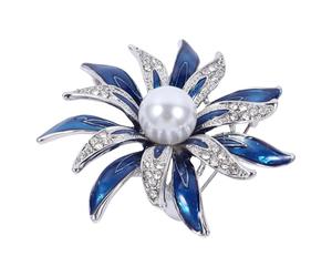 Hemobllo Broche Pecho Forma, Broche Esmaltado de Aleación Color Plata, Gemas, Pin Resistente, para Mujer, para Bodas y Navidad