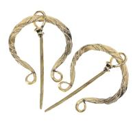 Hemobllo Broche Vikingo Vintage de Metal Cobre Antiguo 2 Piezas, Accesorio para Cuello y Bolso, Insignia Medieval para Disfraz y Ropa Mujer, Broche Penanular Original