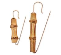 Hemobllo Broche Vintage de Bambú para Suéter y Chal Pin de Seguridad Étnico Retro Broche Grande y Pequeño para Cárdigan Accesorio para Bufanda y Capa 2 Piezas