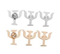 Hemobllo Broches de Psicología y Psiquiatría Vintage en Aleación Dorada y Plateada, 6 Piezas (3 Oro 3 Plata), Prendedores Decorativos para Mujer, Uso en Solapas, Mochilas y Prendas