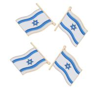 Hemobllo Broches Patrióticos y Uso Versátil Diseño Elegante Pin de Solapa de Metal Blanco Paquete de 4 de Israel para Ropa y Sombreros para Compañeros y Familia