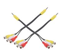 Hemobllo Cable Adaptador Av de 3 Piezas Diseño de Triple Conector, Reutilizable, de Pvc y Cobre, para Receptor Av Satelital y Conexión de Audio y Video