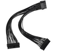 Hemobllo Cable de Alimentación de 24 Contactos ATX Negro, Línea de Arranque Síncrona Divisor Dual para Fuente de Alimentación, Compatible Dc3.3v-12v, Extensión para Placas Base y Tarjetas