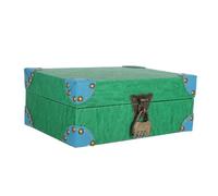 Hemobllo Caja de almacenamiento de madera retro cofre del grande cofre del para cofre con candado baúl de juguetes cofre con cerradura cofre de recuerdo cuero pu Verde