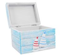 Hemobllo Caja De Almacenamiento Océano Cofre Retro Decoración Retro Decoración De Dormitorio Cofre De Almacenamiento Estético Decoración De Mesa