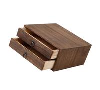 Hemobllo Caja de Madera para Almacenamiento de Té con Diseño Vintage Caja Multi de Dos para Conservar PU y Tés Resistente Polvo y Luz Ecológica y Transpirable para Uso Prolongado