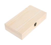 Hemobllo Caja de Madera Rectangular con Tapa con y Cierre Seguro Caja de Almacenamiento Artesanal para Joyas Recuerdos y Tarjetas de Recetas Organizador Versátil para Hogar y Estudio