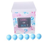 Hemobllo Caja De Revelación De Género Con Globos Gigantes Pancarta Para Niño o Niña Decoraciones Para Fiestas De Revelación De Género Shower