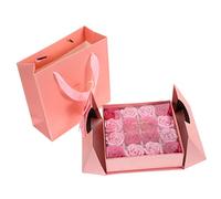 Hemobllo Caja Flores de Jabón Rosa para San Valentín Decoración Floral Aromática para Cumpleaños y Celebraciones para Femeninos