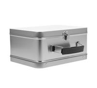 Hemobllo Caja Metálica Vintage Asa y Compartimentos, Fiambrera de Hojalata Resistente Tapa Hermética, Contenedor Portátil para Alimentos en Oficina, Picnic y Adultos