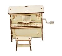 Hemobllo Caja Musical De Madera para Ensamblar Modelo Piano Pequeño, Juguete Educativo Infantil, Manualidad Creativa DIY, Decoración De Escritorio para Niños