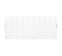Hemobllo Caja Organizadora de Pintalabios Transparente 27 Compartimentos, Expositor Vertical de Maquillaje para Escritorio, Almacenamiento Compacto y Práctico, Tamaño 230x83x75 Mm