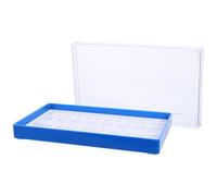 Hemobllo Caja Organizadora para Piezas de Reloj Tapa Transparente Bandeja de Plástico Azul Pequeña para Almacenamiento de Mecanismos y Accesorios Adecuado para Reparación y Manualidades