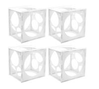 Hemobllo Cajas Medidoras de Globos Transparentes Plegables 4 Unidades Herramienta de Medición de Globos Forma de Cubo para Decoración de Fiestas y Columnas Compatible de Látex y Foil