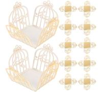 Hemobllo Cajas para Chocolates y Dulces para Fiesta 50 Unidades de Papel Hueco Diseño de Pájaros y Encaje Bandejas Decorativas para Boda y Envoltorios de Postres