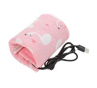 Hemobllo Calentador Portátil de Biberones Aislamiento USB para Leche Materna, Bolsa Térmica de Viaje Multifunción, Compatible Coche, Color Rosa Diseño Cisne, para Bebés, Uso Portátil