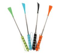 Hemobllo Calzador Telescópico de Acero Inoxidable 4 Piezas Mango Largo Colores Surtidos Verde Azul Naranja Negro Herramienta Plegable para Personas Mayores Viaje y Ayuda para