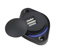 Hemobllo Cargador de Coche Doble USB 31A Tapa Deslizante Azul Adaptador Rápido 12-24v para Motos Coches Barcos y Autobuses Policarbonato Resistente Carga Simultánea de Dispositivos