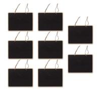 Hemobllo Carteles de Pizarra de Madera Negra para Colgar con Cuerda de Yute, Pack de 8 Piezas, Doble Cara, Adecuados para Manualidades Infantiles y Ambientación