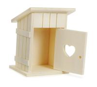 Hemobllo Casa para Pájaros de Madera sin Pintar Nido Decorativo para Jardín Diseño Rústico Natural Fácil Instalación Exterior Caseta para Aves Pequeña y Personalizable