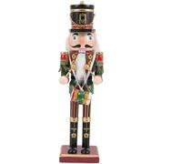 Hemobllo Cascanueces de Madera 30 CM Tambores Verde Figura Decorativa Navideña para Escritorio Adorno Soldado Cascanueces Adecuado para Hogar Oficina y Fiesta