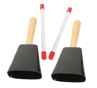 Hemobllo Cencerro De Metal Con Asa, Accesorio De Instrumento Para Batería, Campana De Canto Alegre Para Niños, Set De 2 Piezas Para Fiestas, Eventos y Percusión Manual