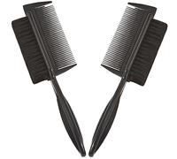 Hemobllo Cepillo Doble Cara Para Limpiar Cabello y Barbas, 2 Piezas, Tamaño Pequeño, Cerdas De Nailon, Abs Resistente, Para Hombres Barbudos, Cuidado Personal Diario, Uso En Barbería Profesional