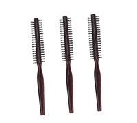 Hemobllo Cepillo Redondo de Madera Cabello 3 Piezas Peine Masajeador Pequeño Mango de Madera para Cabello Rizado y Lacio Accesorios para Peluquería