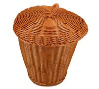Hemobllo Cesto de Basura con Tapa Diseño Natural y Reutilizable Capacidad Razonable de Ratán Sintético para Sala de Estar para Uso Hogar