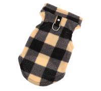 Hemobllo Chaleco Térmico para Perros Pequeños sin Mangas de Forro Polar, D-Ring para Correa, Talla S, Diseño a Cuadros Amarillo y Negro, Ropa para Mascotas de Otoño E Invierno