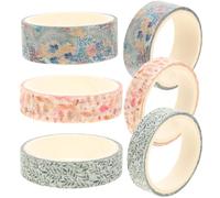 Hemobllo Cinta Washi de Papel Japonés Decorativa para Manualidades y Álbumes, 6 Rollos Resistentes y Delicados para Decorar Diarios y Proyectos Creativos