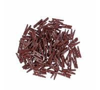 Hemobllo Clavijas de Madera Marrón Mini de 2.5 Cm para Colgar Fotos y Tarjetas, Clip para Manualidades Construcción Resistente y Paquete de 100 Piezas para Decoración Hogar