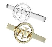 Hemobllo Clip de Corbata para Hombre 2 Piezas de Acero Inoxidable Diseño Balanza Libra, Acabado Dorado y Plateado, Elegante Pinza Metálica para Negocios, Bodas y Uso Formal