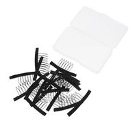 Hemobllo Clips para Peine de Peluca en Plástico Negro 20 Piezas Accesorios para Pelucas que Mantienen el Cabello Firme sin Deformación