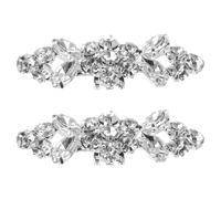 Hemobllo Clips para Zapatos Gemas de Imitación Hebillas Decorativas Plateadas para Mujer Accesorio Moderno para Calzado Par de Adornos Elegantes para Decorar Zapatos