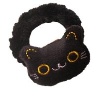 Hemobllo Coletero Elástico Cabello Kawaii de Gato Pequeño, 1 Unidad, Tamaño Pequeño, para Niñas y Adolescentes, Uso Diario y Fiestas, Banda Elástica Diseño de Animales, Color Negro