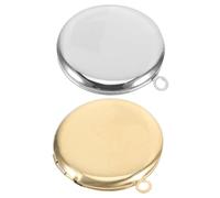 Hemobllo Colgante Redondo de Acero Inoxidable 28Mm Tapa Abatible Marco para Foto Dorado y Plateado Accesorio de Joyería DIY para Collar y Llavero Conmemorativo Vintage