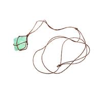 Hemobllo Collar Colgante De Piedra Cruda Fluorita Natural, Colgante Octaédrico Sin Pulir, Joyería Espiritual Para Mujer, Uso Diario y Ocasiones Obsequios, Verde Luminoso