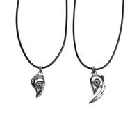 Hemobllo Collar Colgante en Forma de Corazón Magnético Proyección Te Amo en 100 Idiomas Ligero y Pequeño Conjunto de 1 Par para San Valentín y Aniversarios