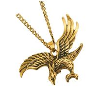 Hemobllo Collar de Águila Dorado Hip Hop, Cadena de Metal Resistente, Colgante Vintage para Hombre, Joyería Masculina Urbana, Símbolo de Fuerza y Libertad, Tamaño Mediano