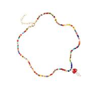 Hemobllo Collar De Hongos Creativo Manual De Cuentas De Colores Cadena Cuello Elegante Joyería Para Mujer Estilo Bohemio Obsequio De San Valentín Para Usar Ocasiones Especiales