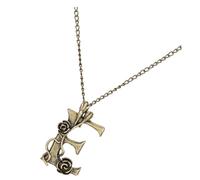 Hemobllo Collar de Suéter Letras E Creativas Cadena de Rosas Vintage Joyería Sencilla para Mujer Obsequio de Moda