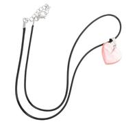 Hemobllo Collar Delicado para Mujer Colgante de Corazón 20 MM de Cristal Natural en Color Rojo Sandía Cadena Decorativa Ajustable de Poliuretano Joyería para San Valentín y Uso Diario