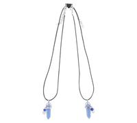 Hemobllo Collar Magnético a Juego para Parejas, 2 Piezas, Colgante de Cristal Astronauta Hexagonal Luminiscente, Cuerda de Piel Negra, Joyas para Amantes y Regalos Obsequios