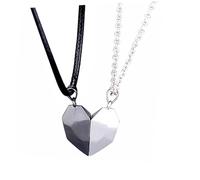Hemobllo Collar Magnético para Parejas Colgante de Corazón Dividido 1 Par en Negro y Joyería Creativa y Romántica para Amantes Accesorio de Moda para Obsequio en San Valentín y