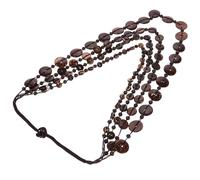 Hemobllo Collar Múltiples Capas y Diseño Llamativo para Hecho a Mano Mujer Cuentas de Madera y Cáscara Natural Estilo Vintage para Uso Diario