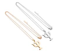 Hemobllo Collar para Mujer Colgante de Candelabro en Acero Inoxidable, Diseño Simbólico de Psicología, Cadena Sencilla de Titanio, Juego de 2 Piezas en Color Dorado y Plateado, Joyería