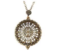 Hemobllo Collar Retro De Aleación Colgante Atrapasueños Femenino Para Fiestas y Bodas Acabado Pulido Color Oro